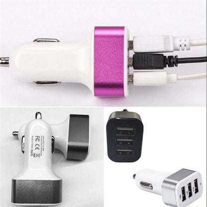 3-port USB car charger 2.1 Amp fast charging cable