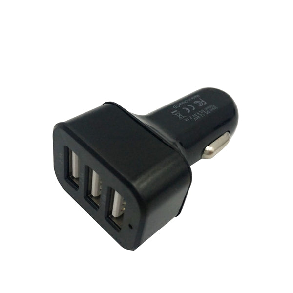 3-port USB car charger 2.1 Amp fast charging cable