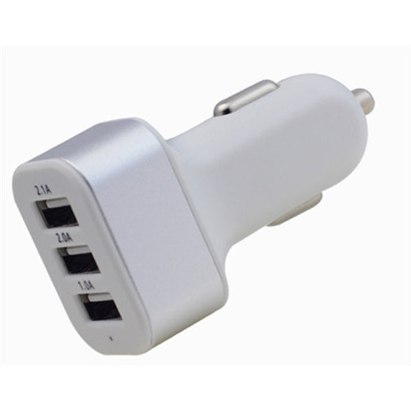 3-port USB car charger 2.1 Amp fast charging cable