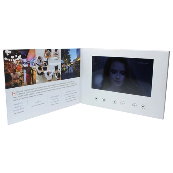 Peony - 7" LCD Video Bi-fold Brochure