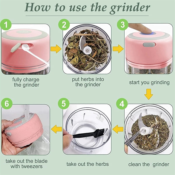 Electric Rechargeable Garlic Grinder Spice Crusher