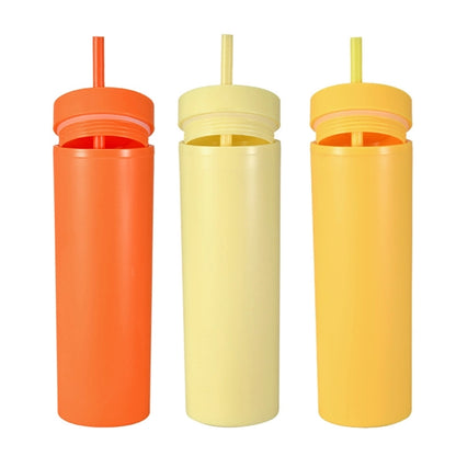 16Oz Skinny Acrylic Tumbler With Lid And Straw