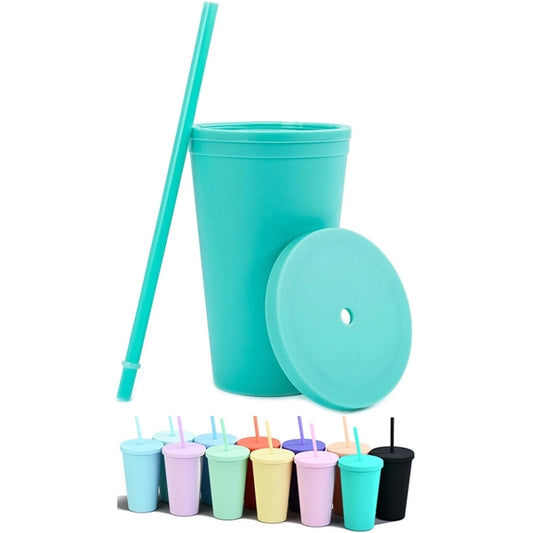 16Oz Skinny Acrylic Tumbler With Lid And Straw