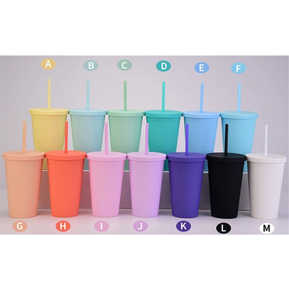 16Oz Skinny Acrylic Tumbler With Lid And Straw
