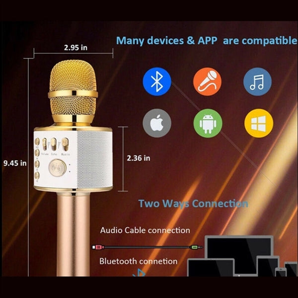 5-In-1 Portable Bluetooth Wireless Karaoke Microphone