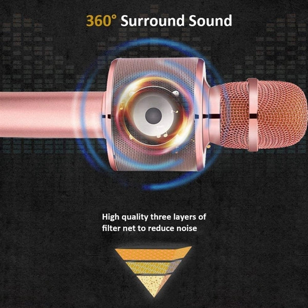 5-In-1 Portable Bluetooth Wireless Karaoke Microphone