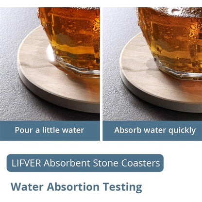 Absorbent Ceramic Coaster With Cork Base