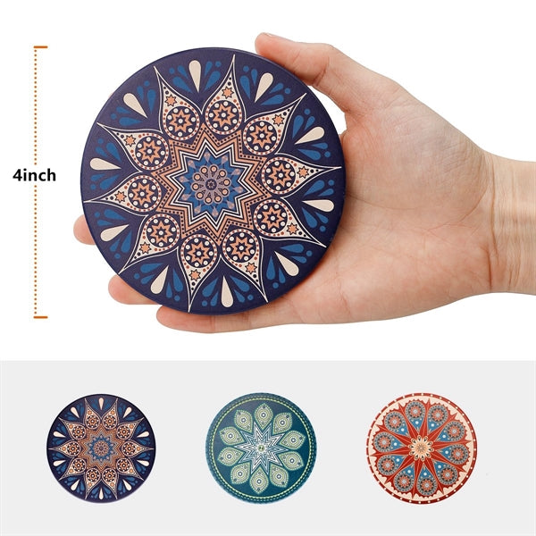 Absorbent Ceramic Coaster With Cork Base