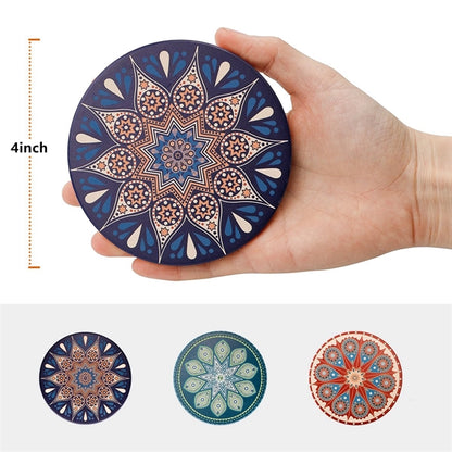 Absorbent Ceramic Coaster With Cork Base