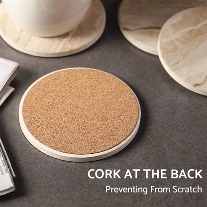 Absorbent Ceramic Coaster With Cork Base