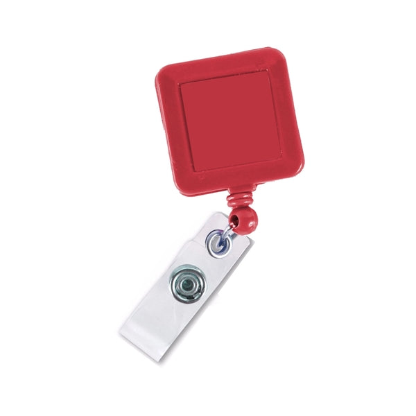 Transparent Square Badge Reel w/ Belt Clip