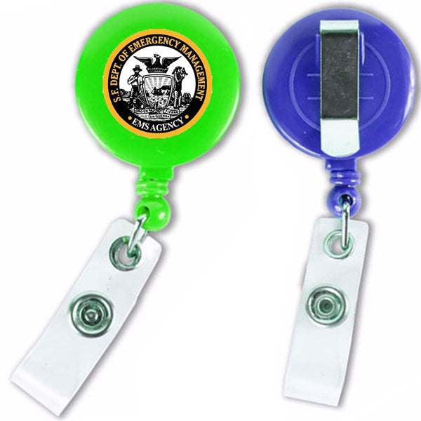 Retractable Round Badge Reel w/ Belt Clip