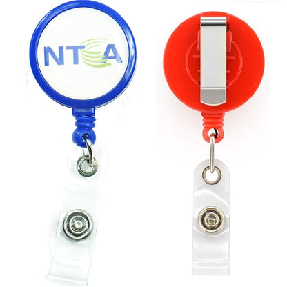 Large Retractable Round Badge Reel w/ Belt Clip