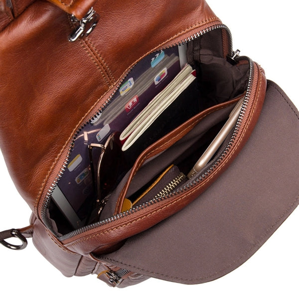 Genuine Leather Sling Backpack