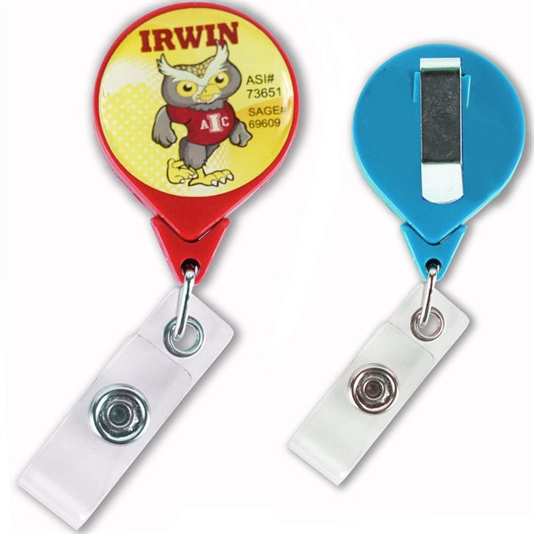 No-Twist Retractable Round Badge Reel w/ Belt Clip