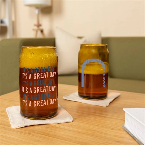 16 oz. Beer Can Glass - Amber