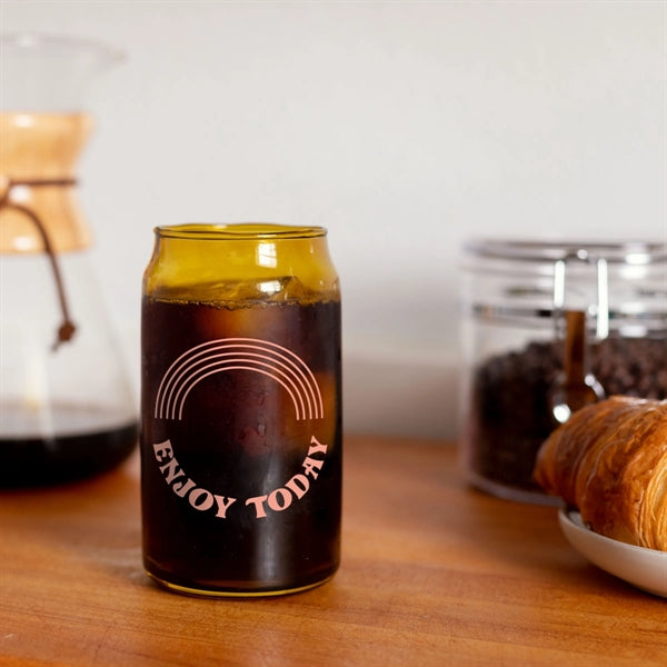 16 oz. Beer Can Glass - Amber