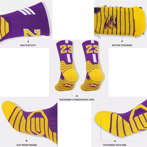 Athletic Sports Crew Socks With 3D Ankle Protection