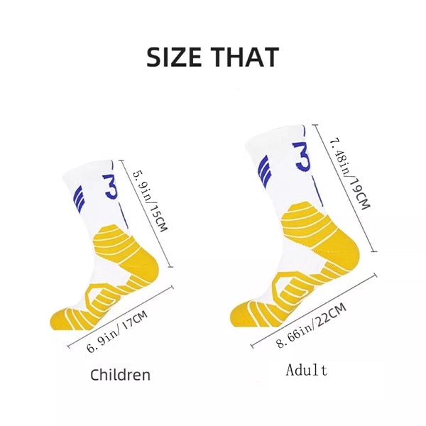 Athletic Sports Crew Socks With 3D Ankle Protection