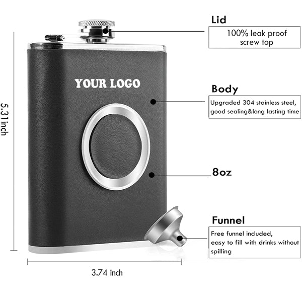 Whiskey Hip Flask With Collapsible Shot Glass & Funnel