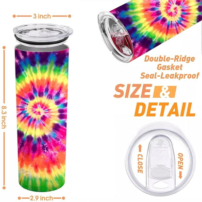20 Oz Tie Dye Stainless Steel Skinny Tumbler