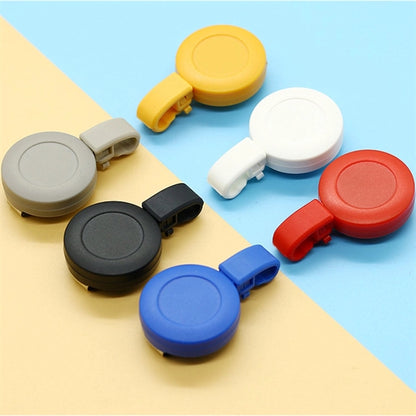 Retractable Round Badge Reel Holder w/ Plastic Foldable clip