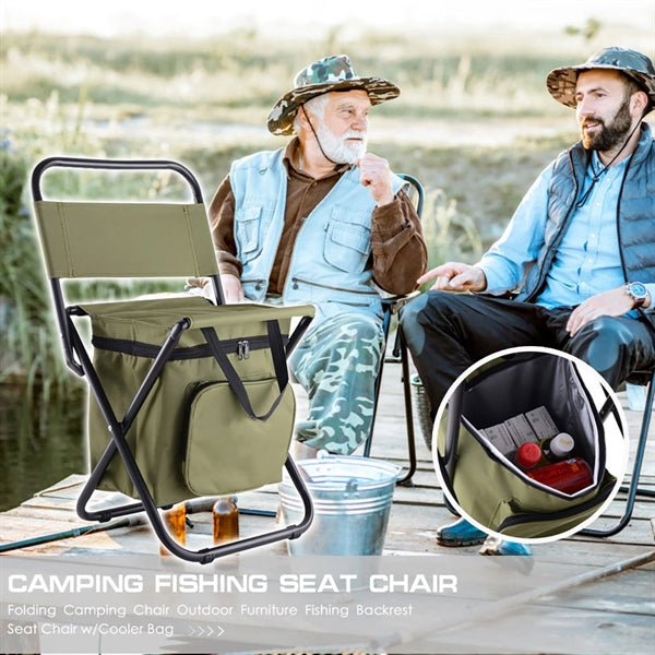 Foldable Camping Chair With Cooler Bag