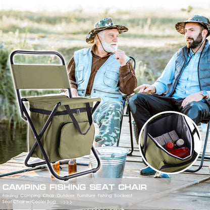 Foldable Camping Chair With Cooler Bag