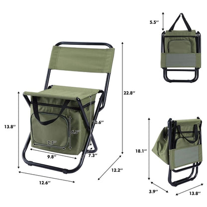 Foldable Camping Chair With Cooler Bag