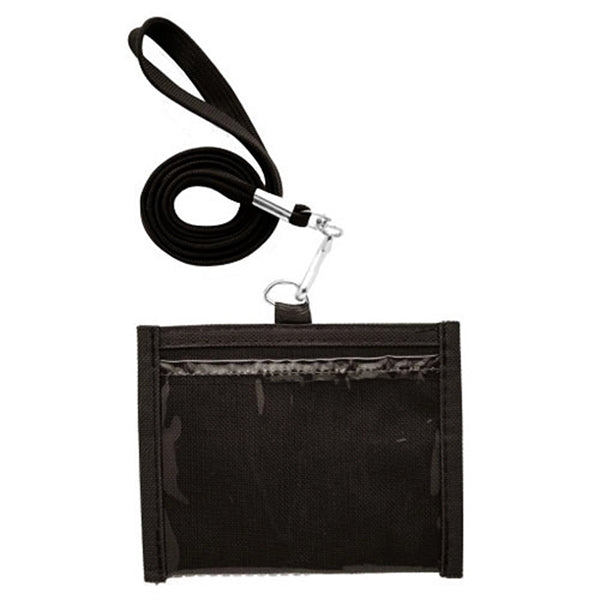 4.00"x 4.33" Neck wallet w/ two clear windows and Lanyards