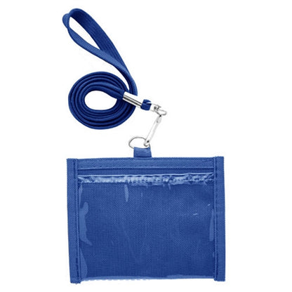 4.00"x 4.33" Neck wallet w/ two clear windows and Lanyards