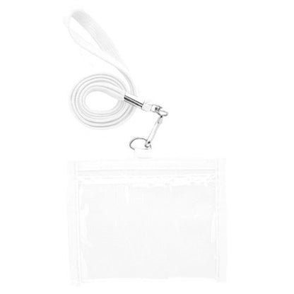 4.00"x 4.33" Neck wallet w/ two clear windows and Lanyards