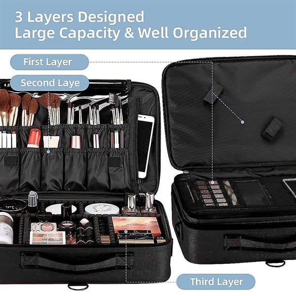 Portable Large Travel Professional Makeup Train Case