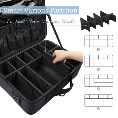 Portable Large Travel Professional Makeup Train Case