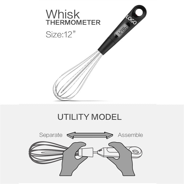 2 In 1 Thermometer With Whisk