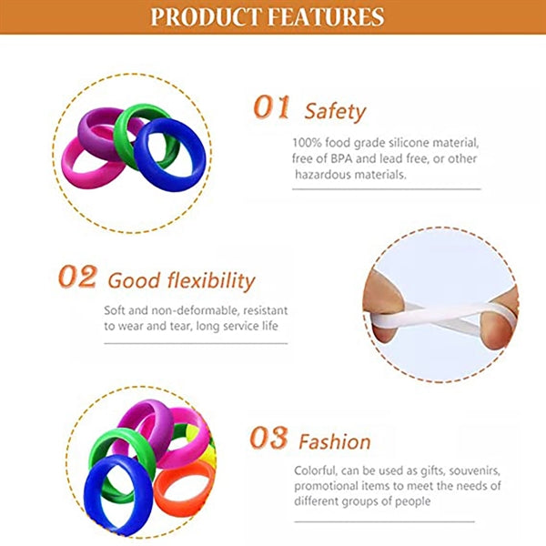 10 Packs Wedding Silicone Ring