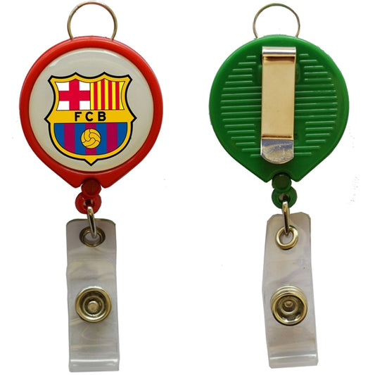 Retractable Round Badge Reel w/ Belt Clip & Hanging Loop