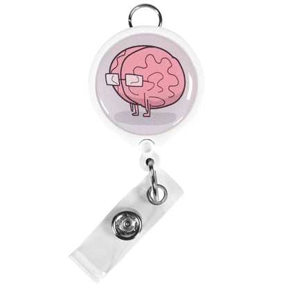 Retractable Round Badge Reel w/ Belt Clip & Hanging Loop