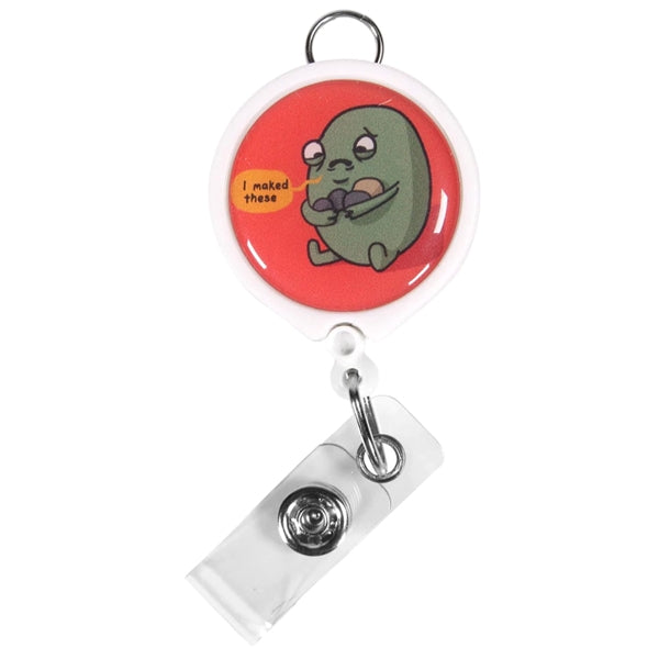Retractable Round Badge Reel w/ Belt Clip & Hanging Loop