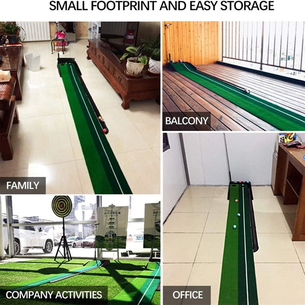Golf Putting Green Mat With Auto Ball Return System