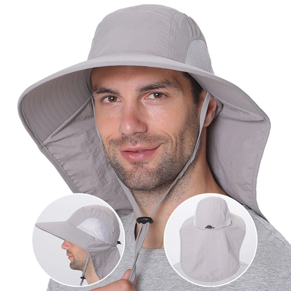 Wide Brim Sun Hat With Neck Flap