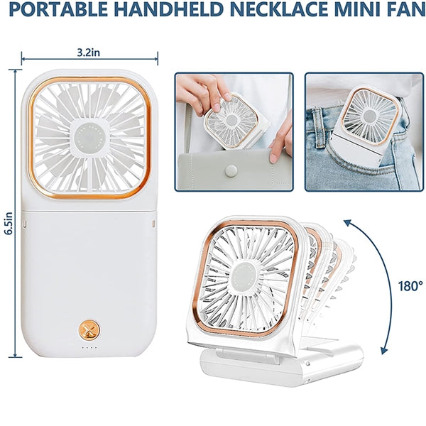 Portable Handheld Necklace Fan