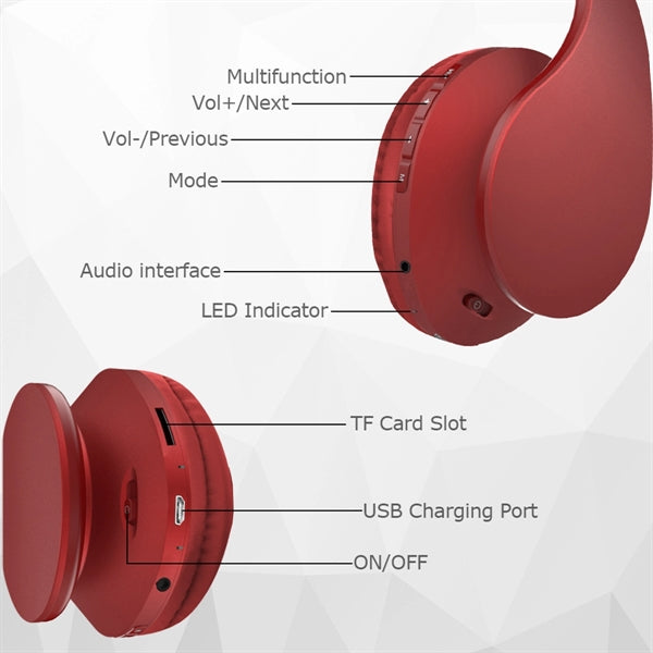Foldable Wireless Bluetooth Headphones Over-Ear
