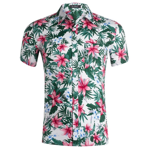 Casual Button Short Sleeve Hawaian Shirt
