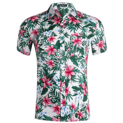 Casual Button Short Sleeve Hawaian Shirt