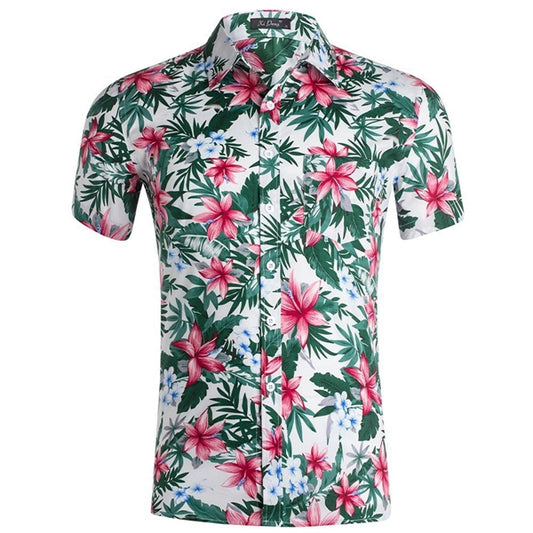 Casual Button Short Sleeve Hawaian Shirt