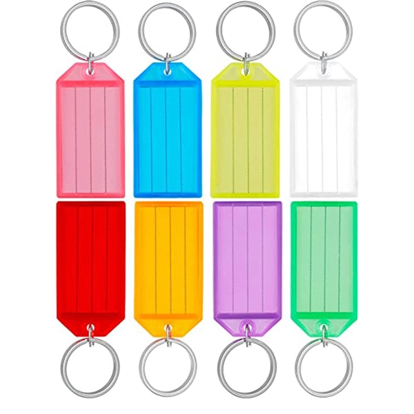 Plastic Key Tags With Split Ring Label Window