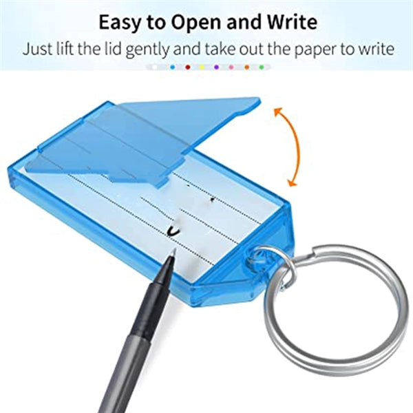 Plastic Key Tags With Split Ring Label Window