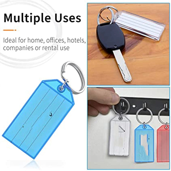 Plastic Key Tags With Split Ring Label Window
