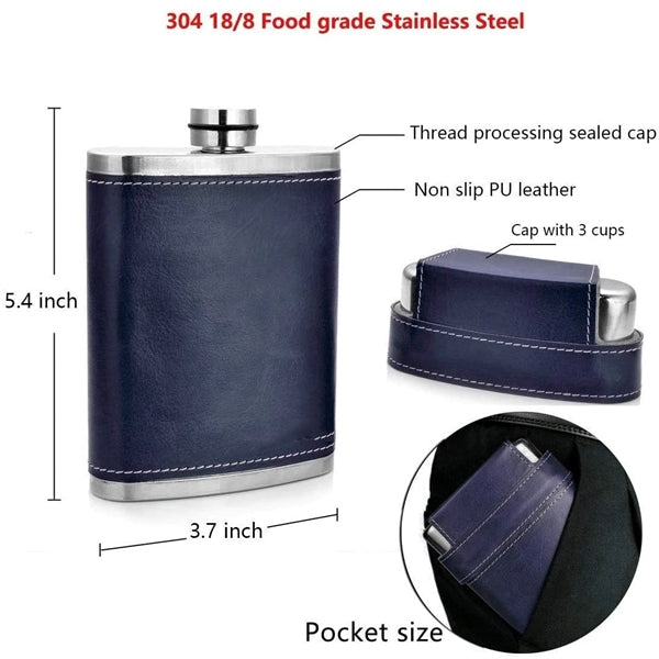 8 Oz Pocket Hip Flask With Funnel